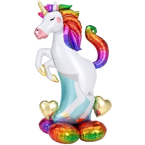 Rainbow, Unicorn, Big Beer Mug, Bubbly Wine Bottle - Imagen 2