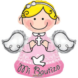 Mi Bautizo Angel Rosa Mini Shape