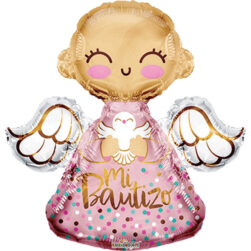 Mi Bautizo Angel Rosa Shape