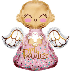 Mi Bautizo Angel Rosa Shape