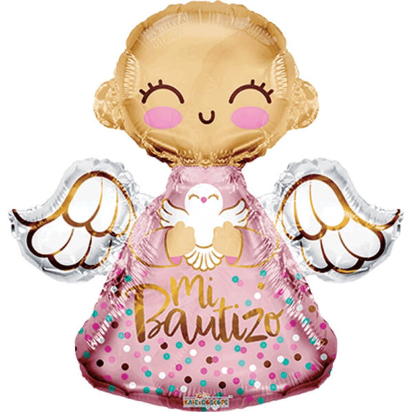 Mi Bautizo Angel Rosa Shape