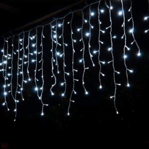 Serie de cascada transparente led mágica blanca 200L