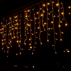 Serie de cascada transparente led mágica cálida 200L