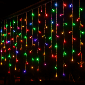 Serie de cascada transparente led mágica de colores 200L