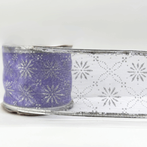 Listón Frida morado con toques plata diamantado