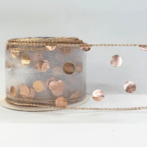 Listón elegante con toques y puntos rose gold