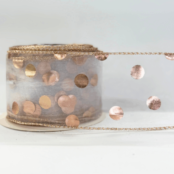 Listón elegante con toques y puntos rose gold
