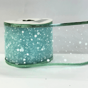 Listón elegante menta con toques blancos de nieve