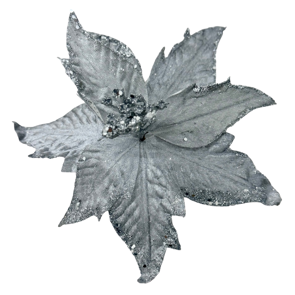 Nochebuena terciopelo diamantada plata