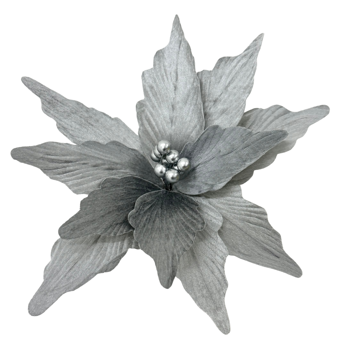 Nochebuena terciopelo plata