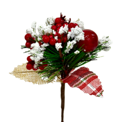 Pick elegante escoces con cerezas, textil y nevado