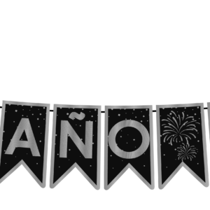 Banner Banderilla Feliz Año Nuevo Plata