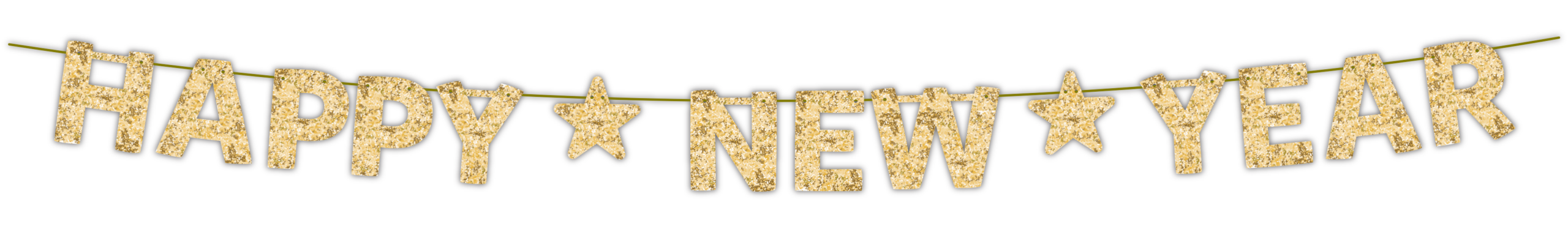 Banner Móvil Happy New Year Glitter Oro