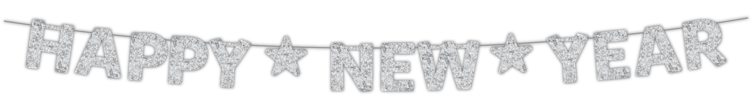 Banner Móvil Happy New Year Glitter Plata