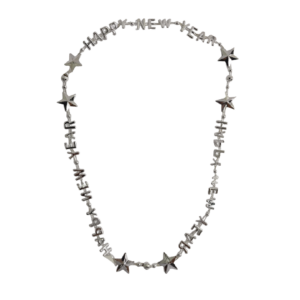 Collar Happy New Year color Plata