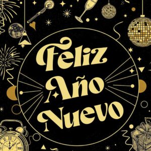 Decoración de Puerta Feliz Año Nuevo
