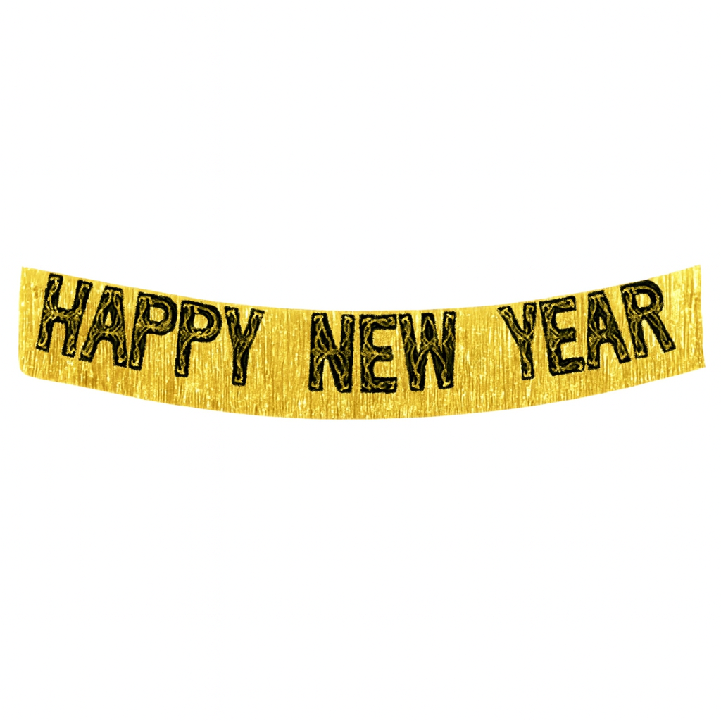 Glittered Foil Happy New Year Banner