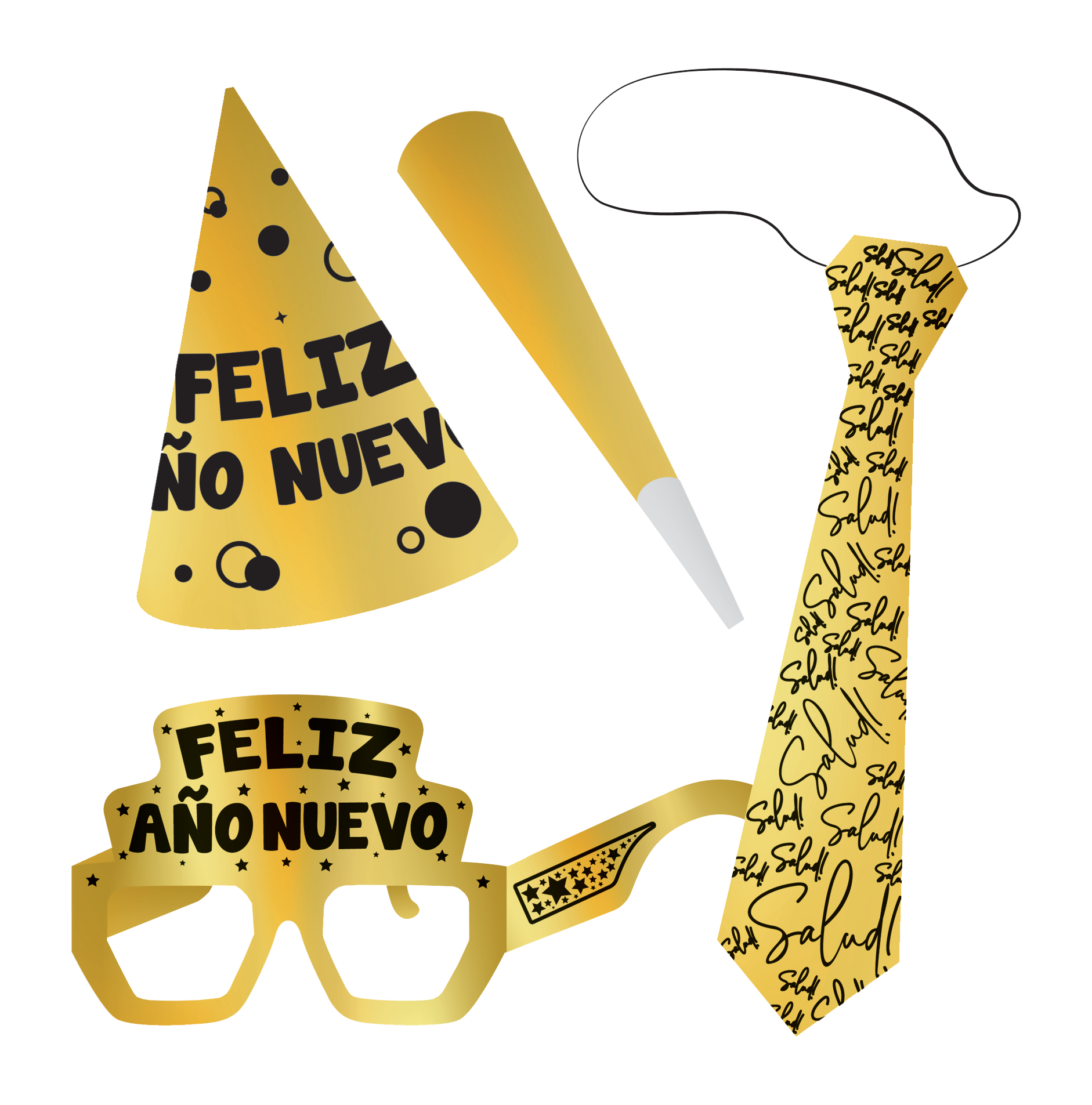 Kit de Año Nuevo Hombre color Oro