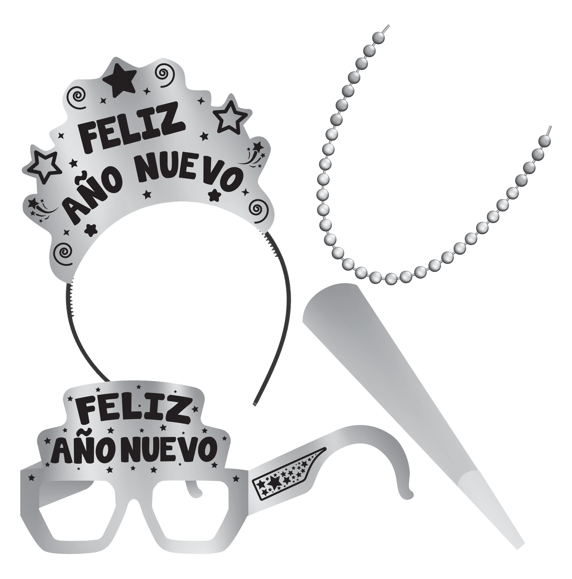 Kit de Año Nuevo Mujer color Plata