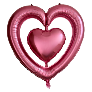 Corazon grande con corazon mini rosa