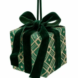 CAJITA DE REGALO VERDE ROMBOS
